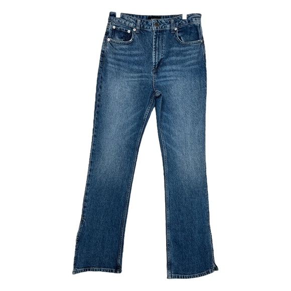 Rails The Sunset High Rise Slim Mini Flare Split Hem Jeans Collegiate Navy Wash - Picture 2 of 6